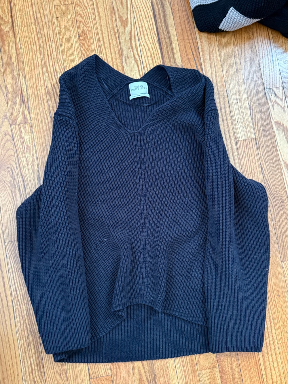 Classic black Ribbed Knit Sweater